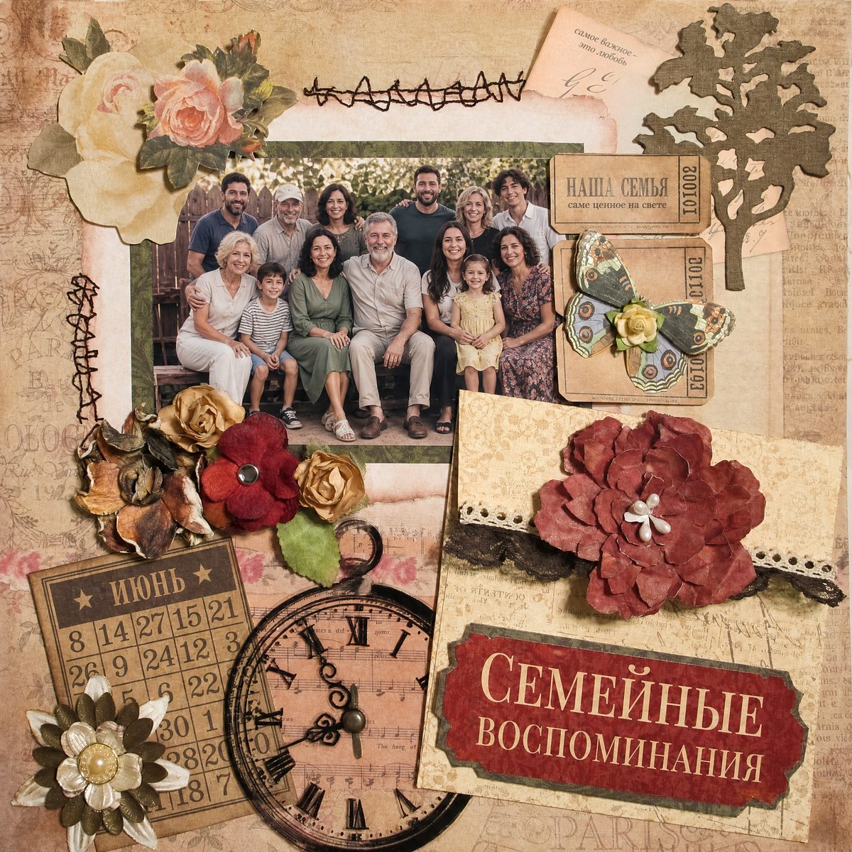 AI-коллаж в стиле «Винтаж»