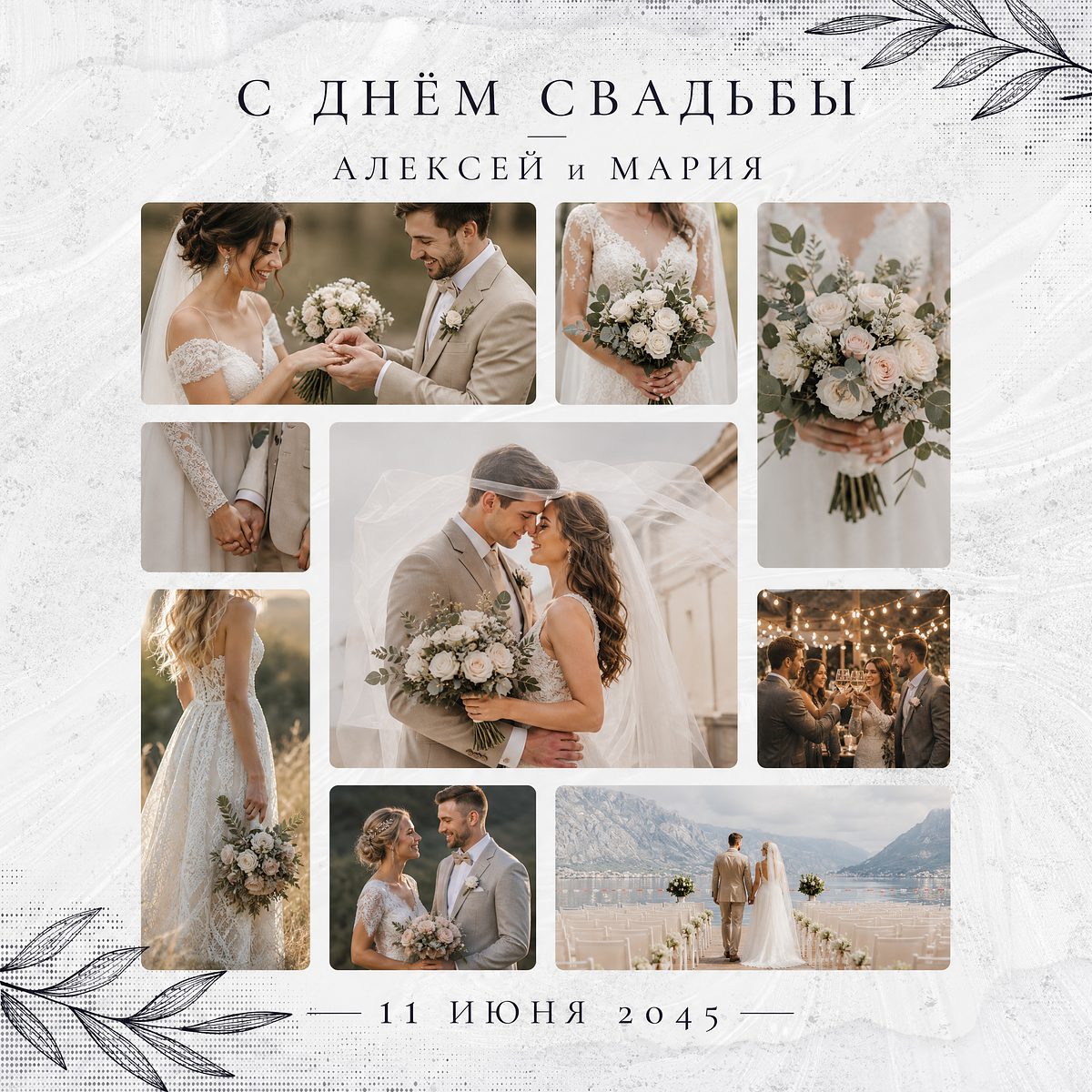 AI-коллаж в стиле «Свадьба»