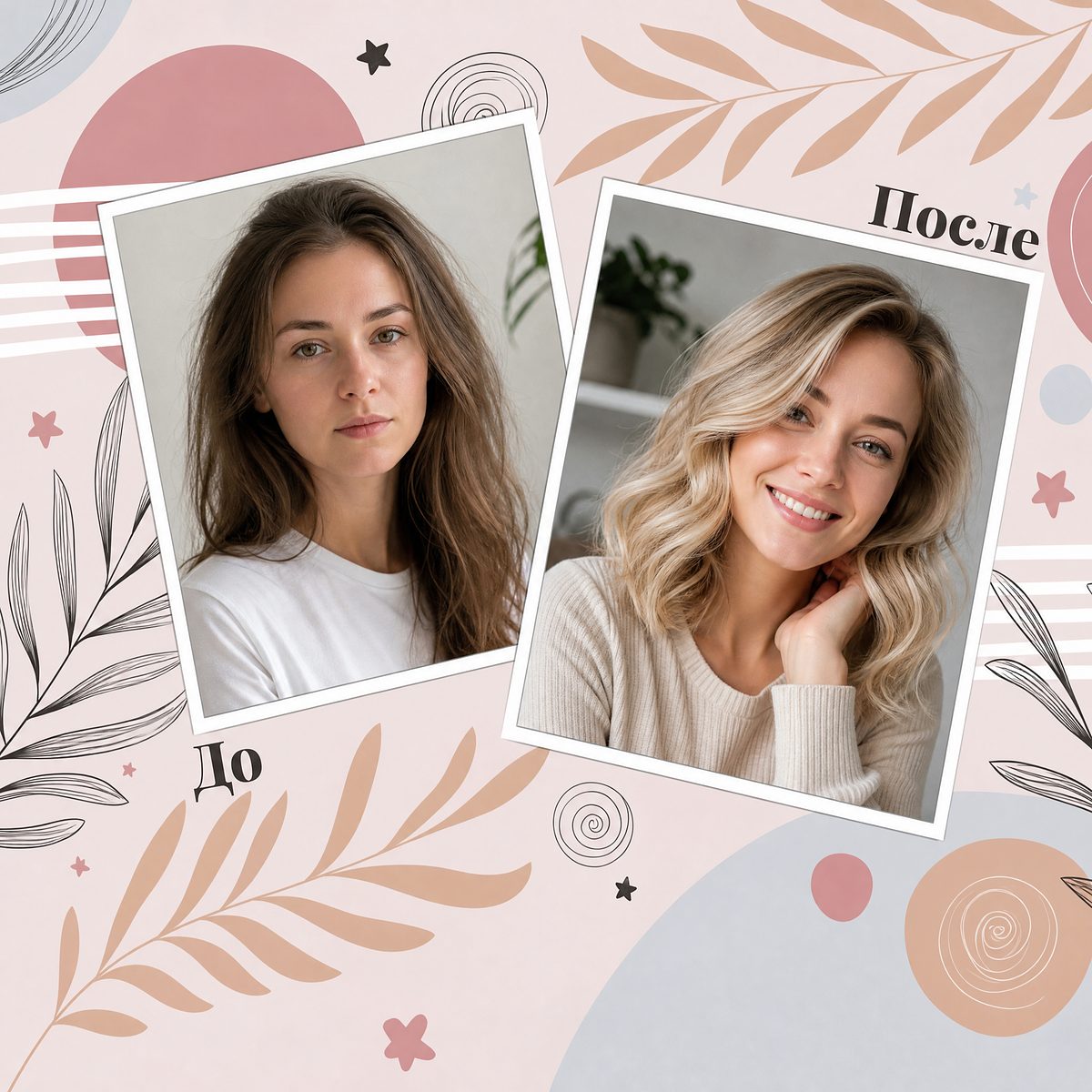 AI-коллаж в стиле «До / после»