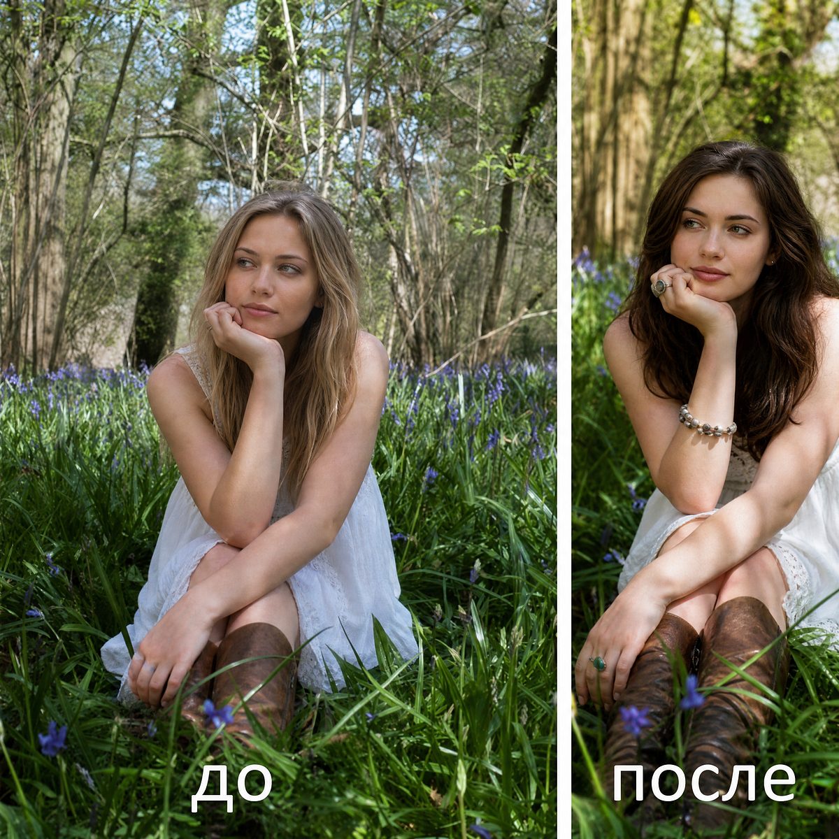 AI-коллаж в стиле «До / после»